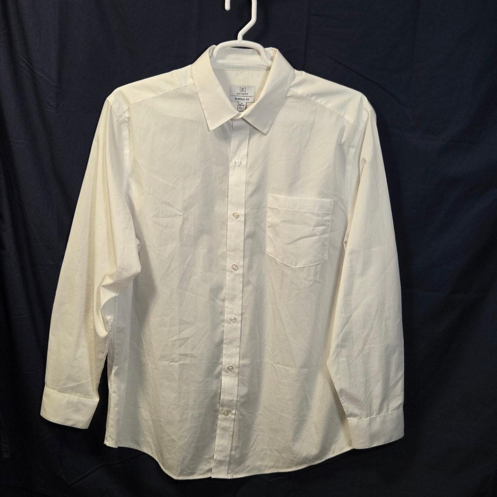 George Dress Shirt Mens XL White Classic Fit Long Sleeve Button Down Pocket